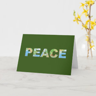 Tarjeta Navidades de la paz un mapa único de la tierra ver