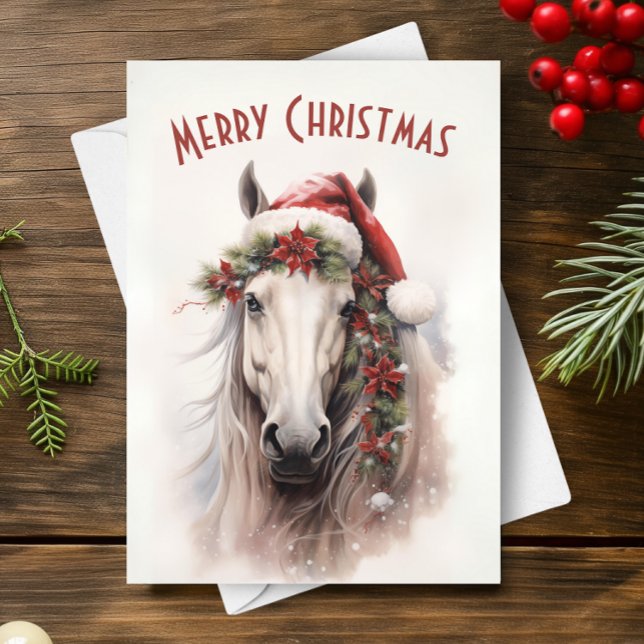 Tarjeta Navidades de la Poinsettias Roja de los White Hors (Subido por el creador)