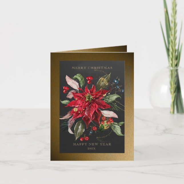 Tarjeta Navidades de la Red Poinsettia (Anverso)