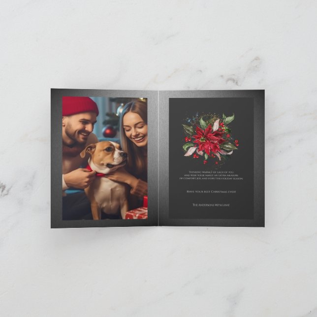 Tarjeta Navidades de la Red Poinsettia (Interior)