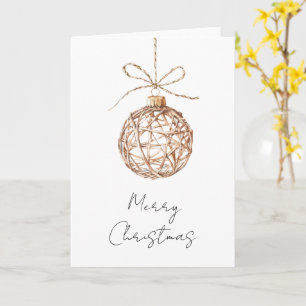 Tarjeta Navidades de la Ronda de Ornamentos de Cream Beige