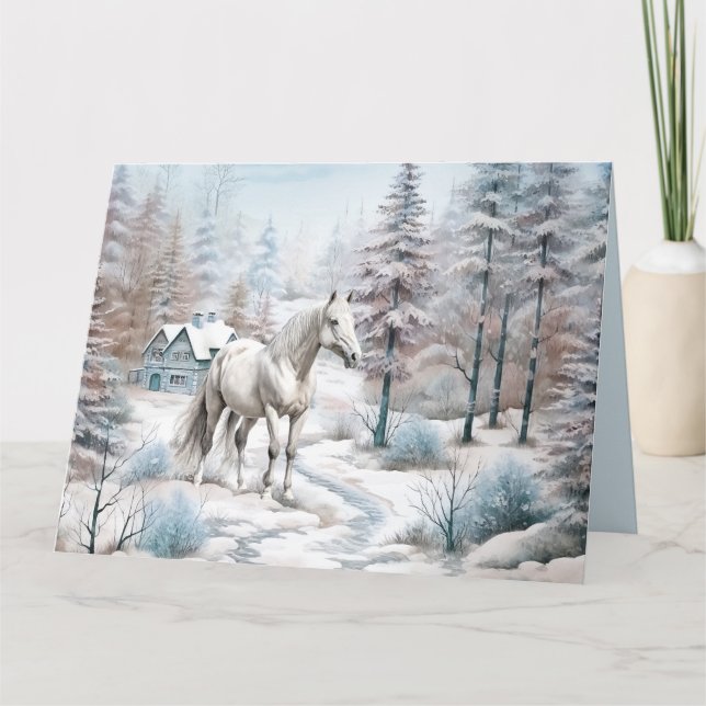 Tarjeta Navidades de la selva de nieve del invierno del ca (Anverso)