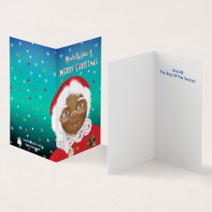 Tarjeta Navidades de la Sra. Claus, afroamericana