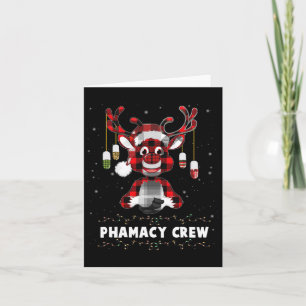 Tarjeta Navidades de la tripulación de la farmacia de reno