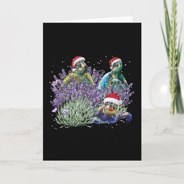 Tarjeta Navidades de la Turtle Lavender Navidades navideño (Anverso)