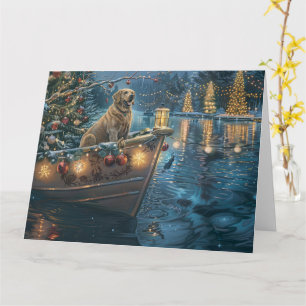 Tarjeta Navidades de Labrador: Viaje festivo