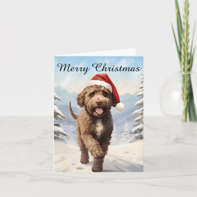 Tarjeta Navidades de Lagotto Romagnolo (Anverso)