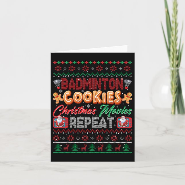 Tarjeta Navidades de las cookies de Badminton Películas de (Anverso)