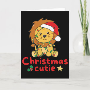 Tarjeta Navidades de leones cutie Navidades de león