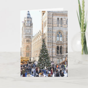 Tarjeta Navidades de Londres en pista de patinaje sobre hi