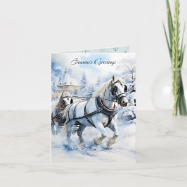 Tarjeta Navidades de los Caballos de Nieve