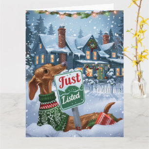 Tarjeta Navidades de los Realtores Festividad de Perro de