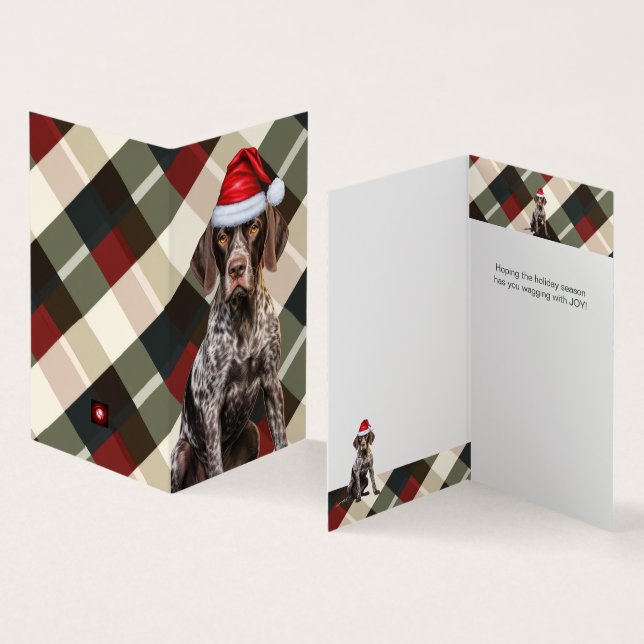 Tarjeta Navidades de manjares de vacaciones de perro de Sh (Interior y exterior)