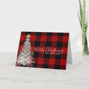 Tarjeta Navidades de manto de búfalo y año nuevo