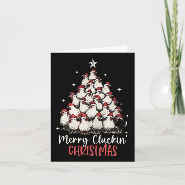 Tarjeta Navidades de Merry Cluckin Navidades divertidos Po (Anverso)