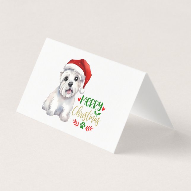 Tarjeta Navidades de Merry Westie (Anverso)