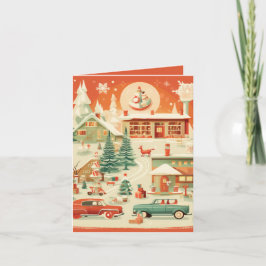 Tarjeta Navidades de Mid Century