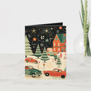 Tarjeta Navidades de Mid Century