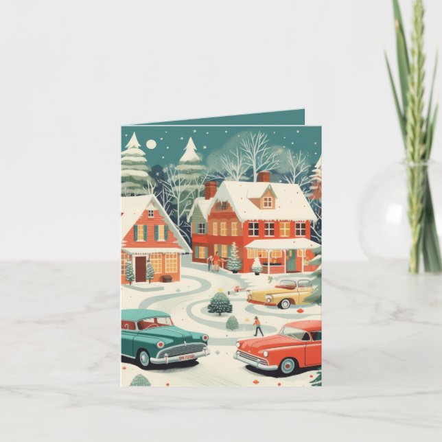 Tarjeta Navidades de Mid Century (Anverso)