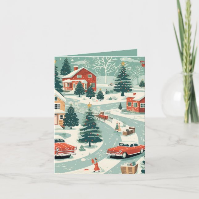 Tarjeta Navidades de Mid Century (Anverso)