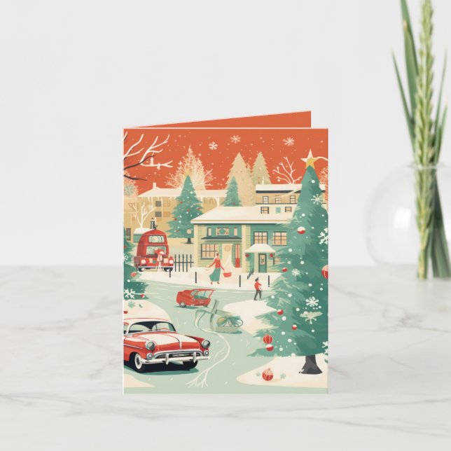 Tarjeta Navidades de Mid Century (Anverso)