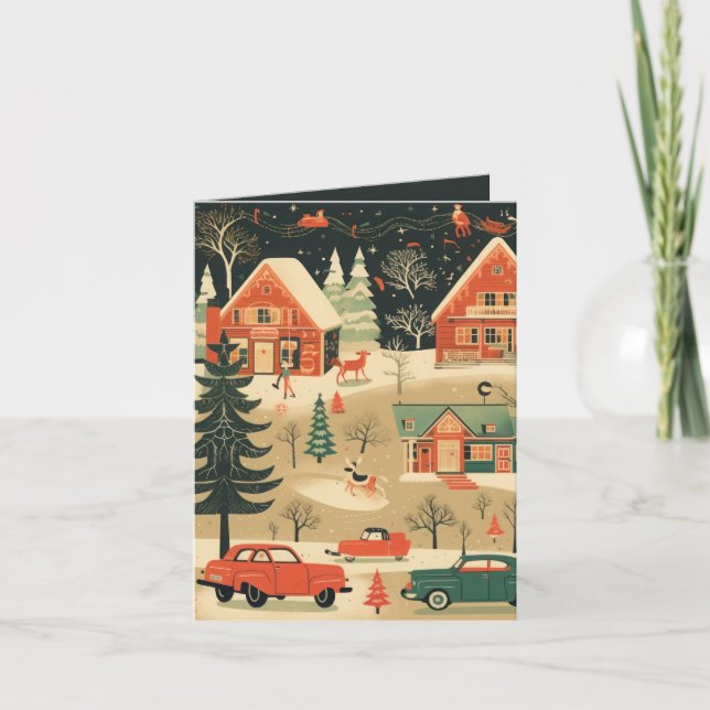 Tarjeta Navidades de Mid Century (Anverso)