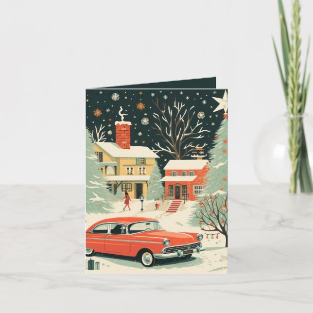 Tarjeta Navidades de Mid Century (Anverso)