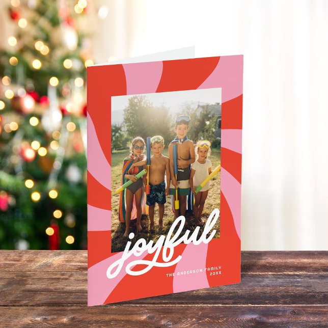 Tarjeta Navidades de Mod Wavy Retro Groovy festividades ro (Subido por el creador)