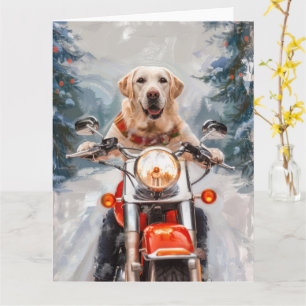 Tarjeta Navidades de motociclismo de perros de Labrador