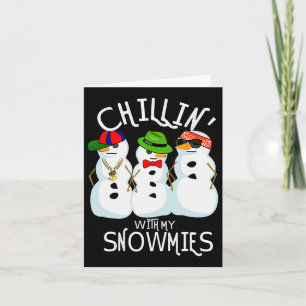Tarjeta Navidades de música hip-hop Snowman Chillin con My