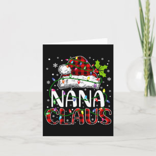 Tarjeta Navidades de Nana Claus alumbran Navidad familiar 