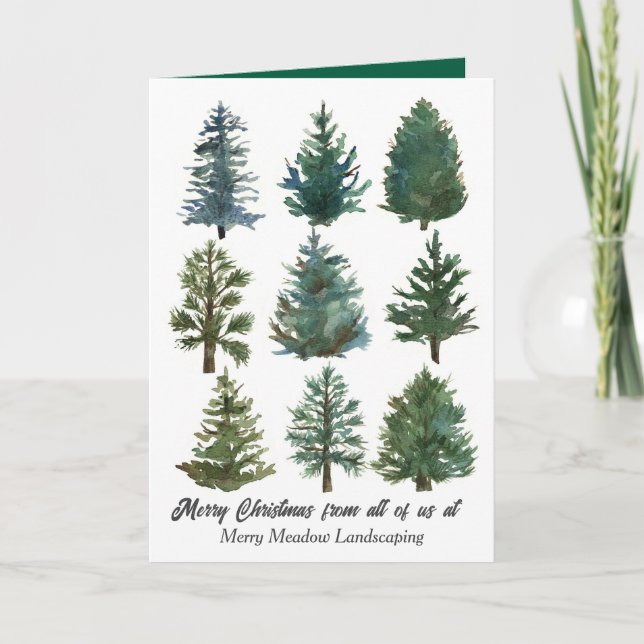 Tarjeta Navidades de negocios Personalizado de vacaciones  (Anverso)