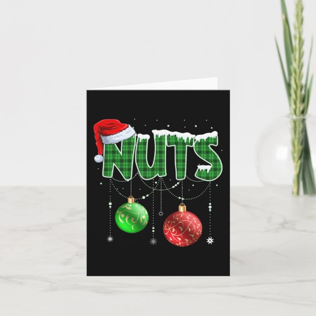 Tarjeta Navidades de nueces de pecho divertidas familiares (Anverso)