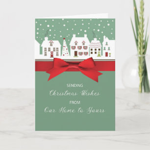 Tarjeta Navidades de nuestro hogar a su ligero arveja verd