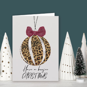 Tarjeta Navidades de Ornament Boujee de Leopard Print Tree