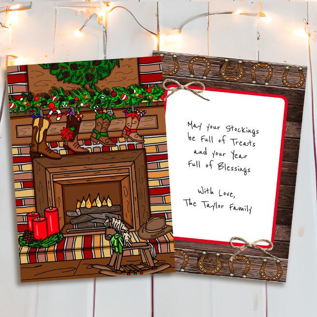 Tarjeta Navidades de país | Existencias de botas de Cowboy (Subido por el creador)