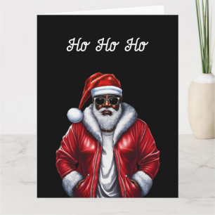 Tarjeta Navidades de Papá Noel afroamericanos graciosos