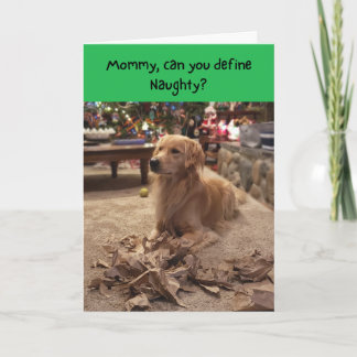 Tarjeta Navidades de papel trillado de Golden Retriever