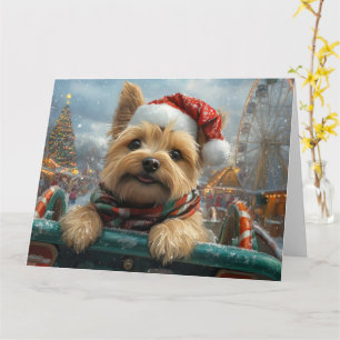 Tarjeta Navidades de Pascua de Cairn Terrier Dog Roller