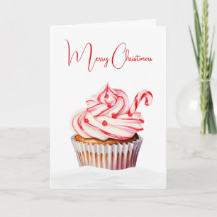 Tarjeta Navidades De Pastel Con Candy Cane