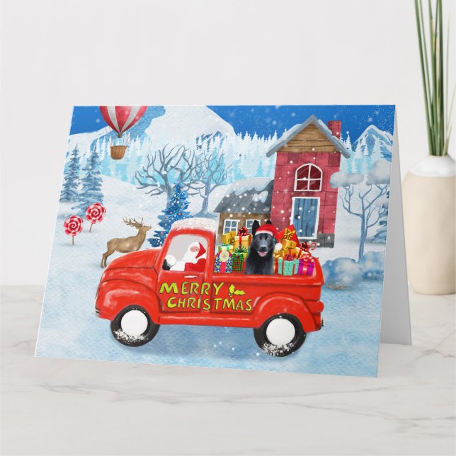 Tarjeta Navidades de pastores alemanes de perros vectores  (Anverso)