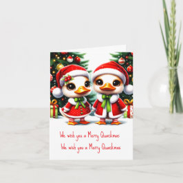 Tarjeta Navidades de pato animados