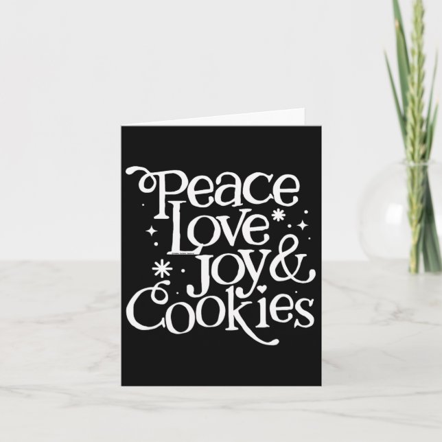 Tarjeta Navidades De Peace Love Joy Y Cookies (Anverso)
