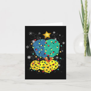 Tarjeta Navidades de pelota Santa Pickleball X Mas Lights