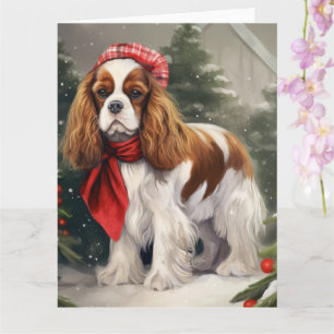 Tarjeta Navidades de Perro Cavalier King Charles Spaniel
