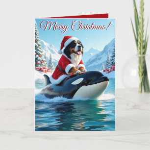Tarjeta Navidades de Perro de las Montañas de Bernese y Or