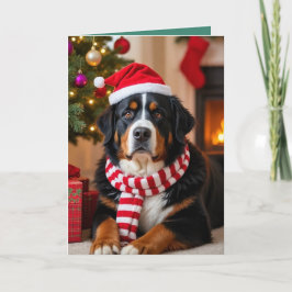 Tarjeta Navidades de Perro de Montaña de Bernese