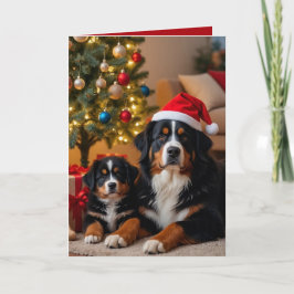 Tarjeta Navidades de Perro de Montaña de Bernese