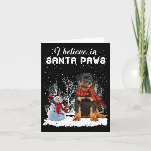 Tarjeta Navidades de perro de Rottweiler de Cute Navidades