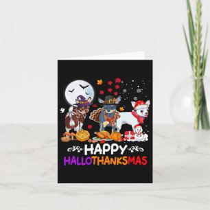 Tarjeta Navidades de perros chihuahua felices hallothankma